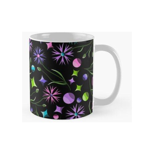 Taza Diseño De Cadena Espacial De Patrón Flores Brillantes S