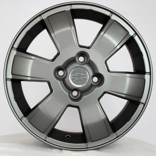 Kit 4 Rodas Aro 15x6 Gm Montana Sport 4x100 Krmai R15 Cor Grafite Fosco