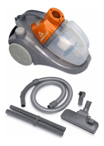 Aspiradora Ultracomb As-4220 Sin Bolsa 1600w Filtro Hepa Ep Color Gris/Naranja