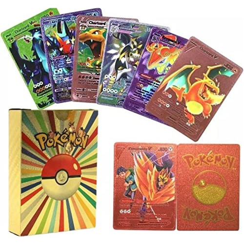 55 Cartas Pokemon Colores Brillantes En Ingles Plastificadas