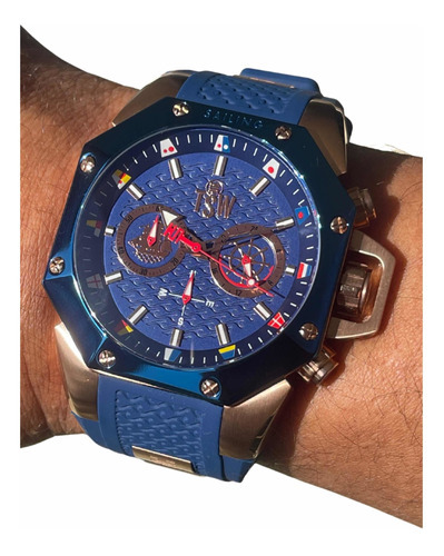 Reloj Technosport Hombre Sailing Ts-100-sail4 Color De La Correa Azul Color Del Bisel Azul Color Del Fondo Azul