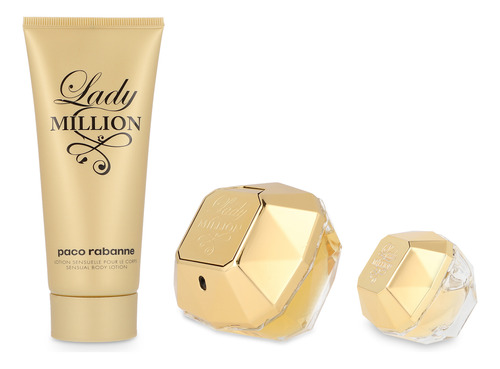 Set Lady Million Paco Rabanne 3pz 80ml Edp Spray - Mujer