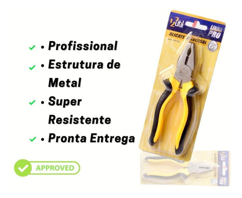 Imagem 2 de 7 de Alicate Universal Pro 6 Corte Eletricista Decapador Fio