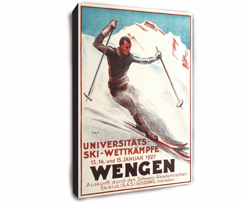 Cuadro De Ski Wengen Y Otros Deportes Para Decorar