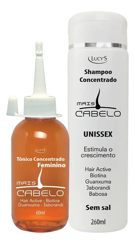 Shampoo Concentrado Sem Sal + Tônico Concentrado Mais Cabelo