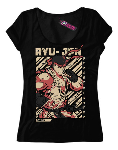 Remera Mujer Street Fighter Ryu Japan T124 Dtg Premium