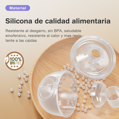Extractor de Leche Eléctrico Portátil Dr.Isla Manos Libres 4 Modos 12 Niveles Luz Nocturna Silicona Alimentaria Color Purpura