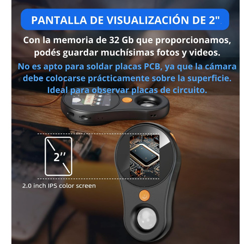Microscopio De Bolsillo Digital Usb 500x Video Foto Pantalla Negro