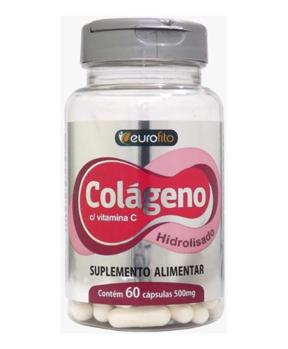 Colágeno  Hidrolisado Com Vitamina C  120cáps. 500mg