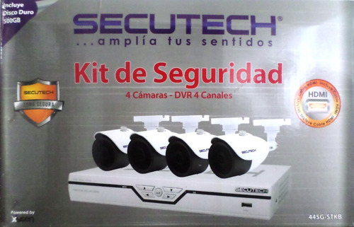 Kit 4 Camaras Seguridad Secutech Con Dvr, Disco Duro 500 Gb