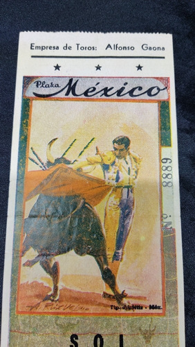 Empresa Para Toros Alfonso Gaona Toros Tauromaquia Boleto (Usado)