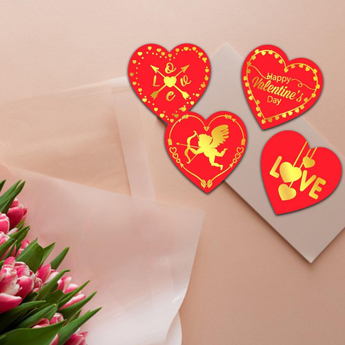 Rollo De Pegatinas De Corazón De 500 Piezas, Etiquetas