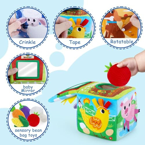 Cubo Sensorial Para Actividades Boca Abajo Juguete Para Bebé