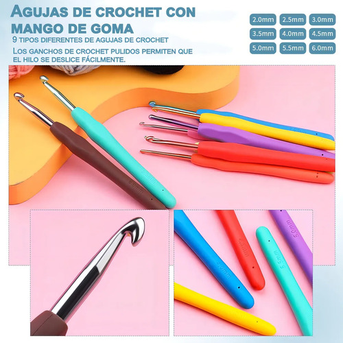 Kit De Agujas Set De Costura Para Tejer 130 Pzs 12 Colores
