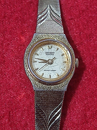 Reloj Mujer, Orient Quartz, Caratula Dorada (vintage). (Usado)
