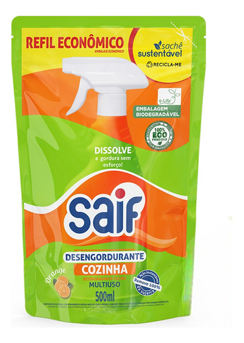 Desengordurante Multiuso Saif Refil Pouch 500ml