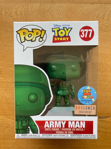 Funko Pop! Army Man Metallic! #377! Box Lunch Ex! Toy Story!