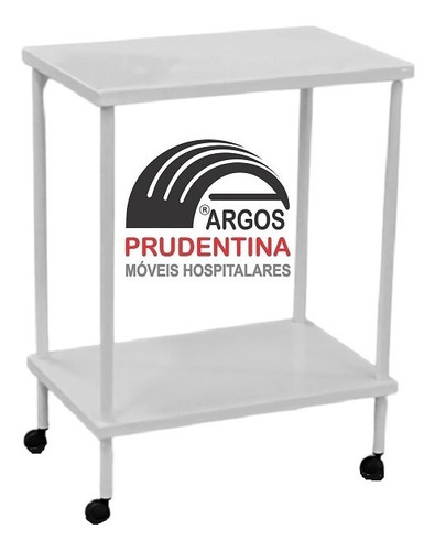 Mesa Auxiliar Hospitalar 40x60 Com Rodízios Plásticos