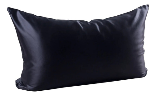 Funda De Almohada De Seda Negro Brillante - King