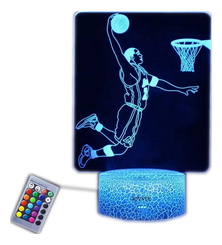 Lámpara 3d Con Luz Nocturna, Diseño De Baloncesto, Para Padr