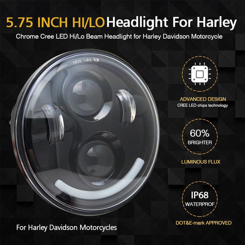 Imagen 7 de 9 de Faro Led Daymaker 5.75 Harley Davidson Sportster Dyna Street