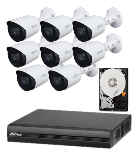 Kit Audio Microfonos 8 Bullet Dvr Dahua 16ch 1080p Lite 2tb