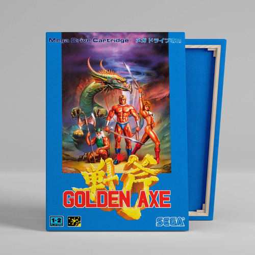 Cuadro Gamer Golden Axe Sega Canvas Con Bastidor 45x30 Cm