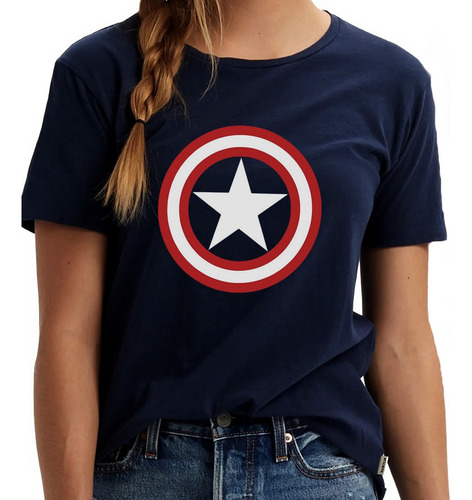 Camiseta Capitão América Babylook Camisa Feminina