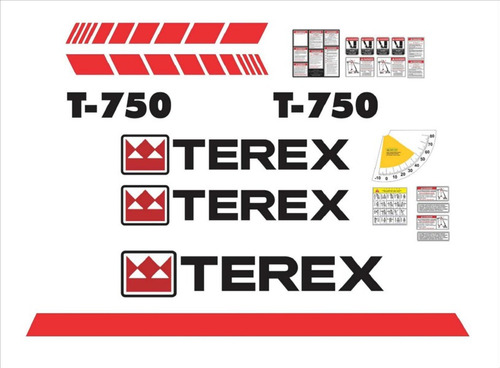 Kit De Calcomanías Para Terex T750