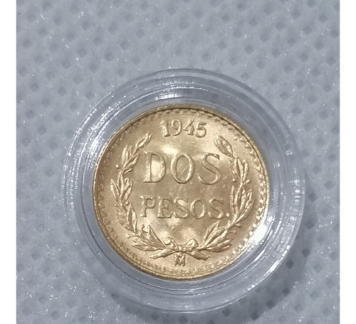 Moneda De 2 Pesos Oro, Quinto De Hidalgo De Oro