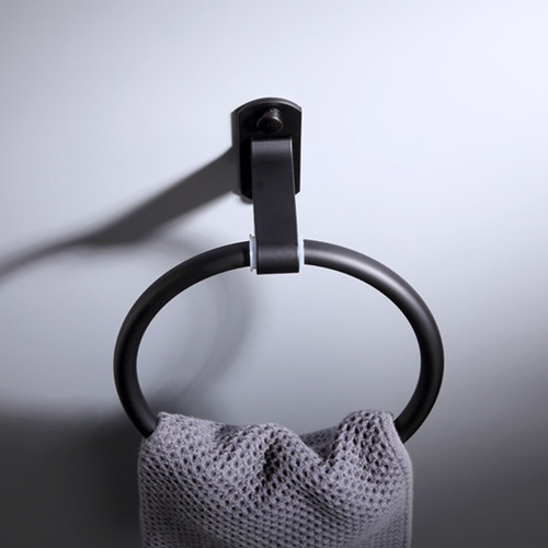 Soporte Redondo Para Anillos Negros De Diseño Moderno Montad