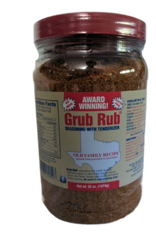 Condimento Sazonador Ablandador Parrillero Texano Grub Rub