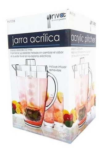 Jarra Acrílica C/ Cilindro P/ Hielo Marca Privat