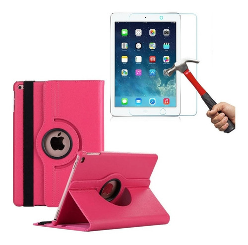 Funda Case D Cuero + Vidrio 9h Para iPad Pro 9.7 A1673 A1674