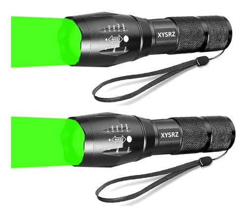 Linterna Verde  Con Zoom, Para Caza Y Pesca, 2 Unidades.