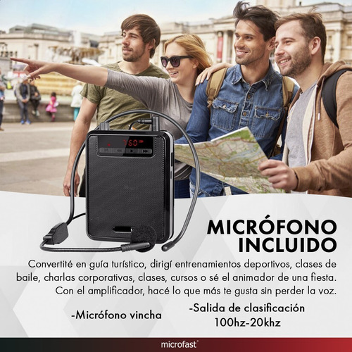 Imagen 5 de 10 de Micrófono Vincha Megáfono De Voz Parlante Bluetooth Radio