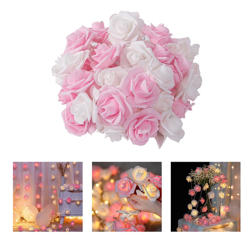 Guirnalda De Luces Led Con Forma De Rosa, Ramo De Flores
