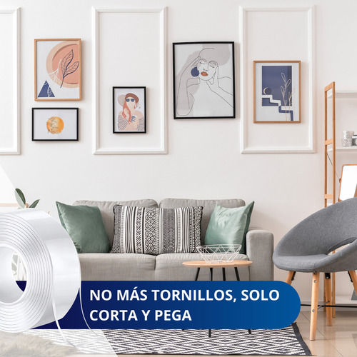 Cinta Doble Cara Adhesiva Ecomlab Transparente Nano Tape Liso