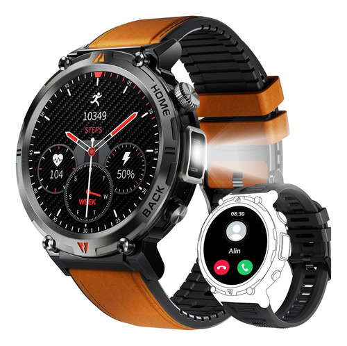 Smartwatch Eiggis Ke3 Reloj Inteligente Con Linterna Cuero