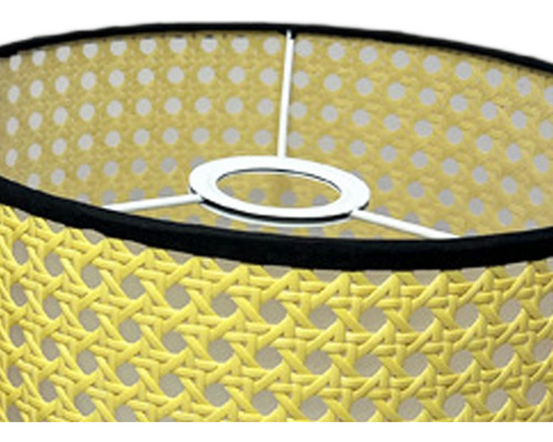 Pantalla De Tambor De Lino Tejido A Mano, 25cmx18cm Amarillo