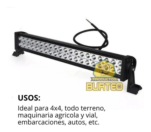 Imagen 6 de 10 de Faro Auxiliar Barra 40 Led Cree 120w Off Road Sumergible Mod.510