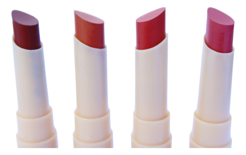 Juego De 4 Lápices Labial Cremosos Mate Glass Ruby Rose