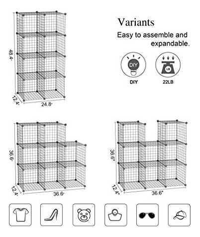 Organizador De Cubos De Alambre Estante Modular De 8 Cubos I