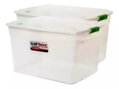 Pack de 2 Cajas Organizadoras con Tapa, Plastico, Diseño