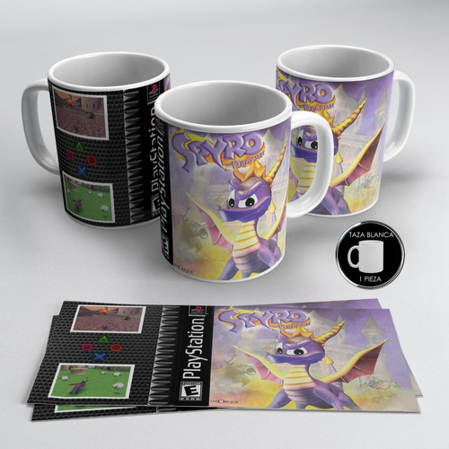 Taza Blanca 11 Oz / Ps1 Spyro The Dragon , M01 (1 Pz)