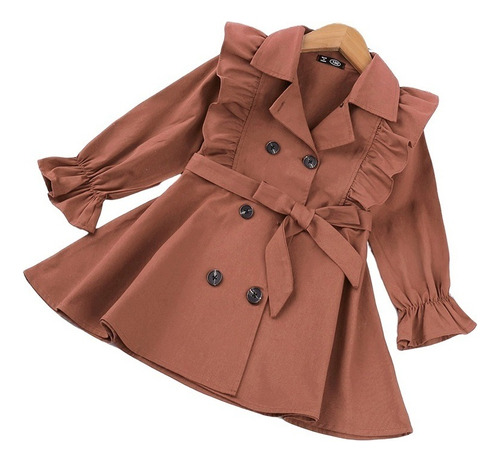 Chaqueta De Niña Vestido De Gabardina De Doble Botonadur [u]