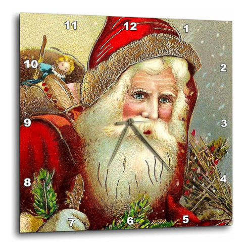 Dpp_171463_3 Vintage Santa Claus Saco Lleno De  S Reloj...