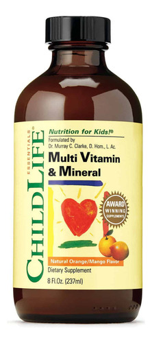 Suplemento líquido multivitamínico y mineral Childlife 240 ml