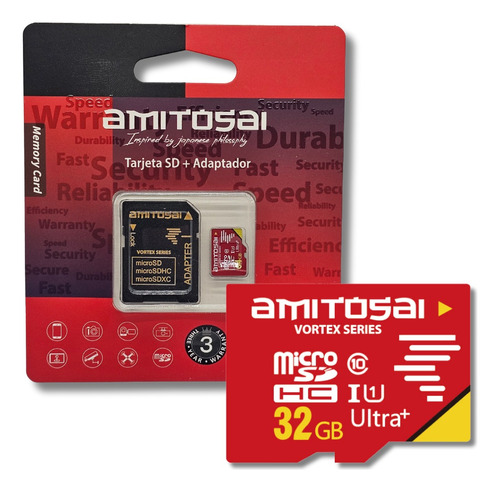 Memoria Sd 32gb Clase 10 U1 Serie Vortex Amitosai Mts-rocket