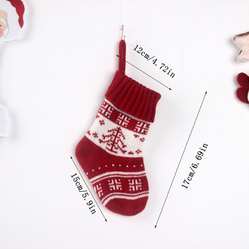 Nueva Bolsa De Regalo De Calcetines Navideños Tejidos De Pun